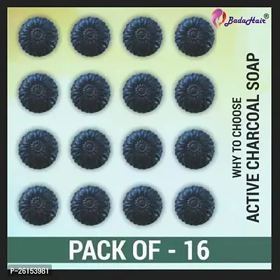 Activated Charcoal Soap For Skin Whitening, Acne, Blackheads, Skin Care Soap (Pack Of 16)-thumb0