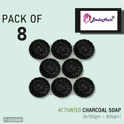 Activated Charcoal Soap For Women Skin Whitening, Acne, Blackheads, Anti Wrinkle, Pimple Skin Care Soap (Pack Of 8)-thumb0