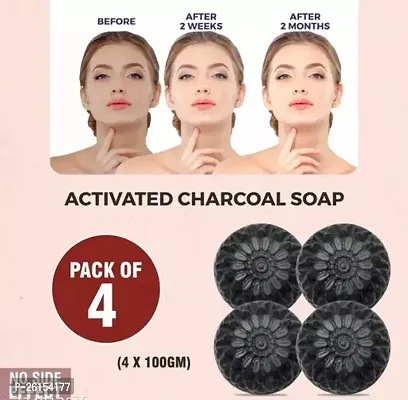 Mahalaxmi Creation Skin Whitening, Acne, Blackheads, Anti Wrinkle, Skin Care Morchito Activated Charcoal Soap For Women ( Pack Of 4) 4 X 100 G-thumb0