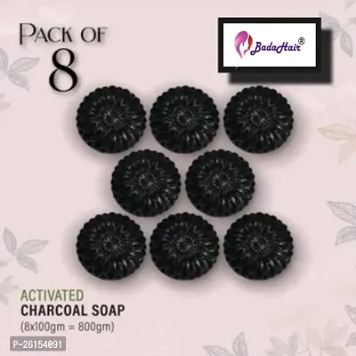 Activated Charcoal Soap For Women Skin Whitening, Acne, Blackheads, Anti Wrinkle, Pimple Skin Care Soap (Pack Of 8)-thumb0