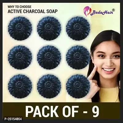 Activated Charcoal Soap For Women Skin Whitening, Acne, Blackheads, Anti Wrinkle, Pimple Skin Care Soap (Pack Of 9)