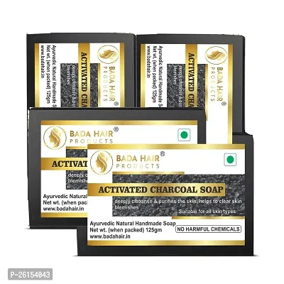 Herbal Handmade Soaps Charcoal Soap For Deep Pore Cleansing Activated Charcoal Soap, Removes Blackheads Pack Of 4-thumb0