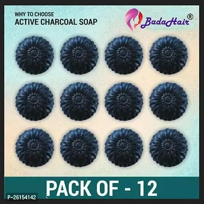 Activated Charcoal Soap For Women Skin Whitening, Acne, Blackheads, Anti Wrinkle, Pimple Skin Care Soap (Pack Of 12)-thumb0