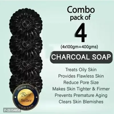 Activated Charcoal Soap For Skin Whitening, Natural Detox, Deep Cleaning, Skin Care Soap(4X100G) Pack Of 4 Treat Oily Skin Pack Of 4-thumb0