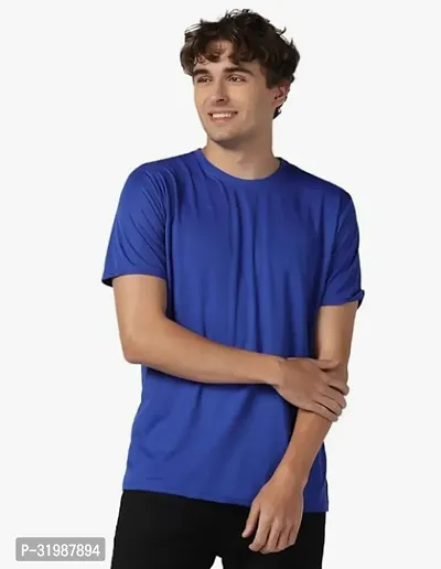 Stylish Polyester Solid T-Shirt for Men-thumb0