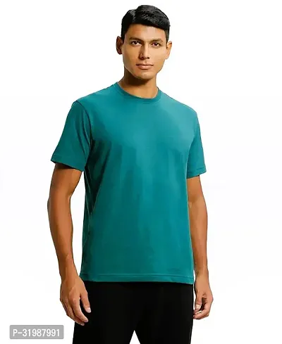 Stylish Polyester Solid T-Shirt For Men-thumb0