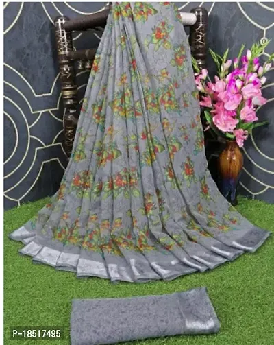 Elegant  Art Silk Saree with Blouse piece