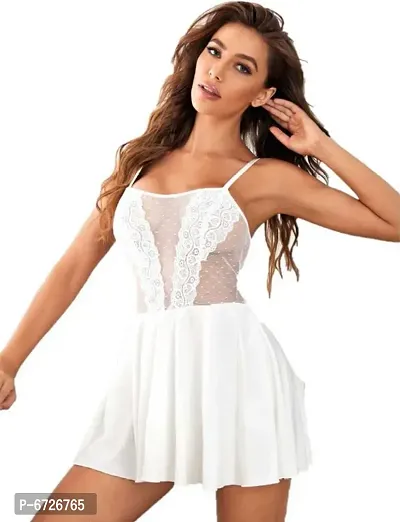 RAPID SPORTS Womens Beautiful Net Designs BABYDOLL, NIGHT DRESS DRESS For Honeymoon,Couple Night, Hot and Sexy Look, Soft Skin, Comfortable, High Quality With Smooth Body Fit Net for Women and Girls-thumb2