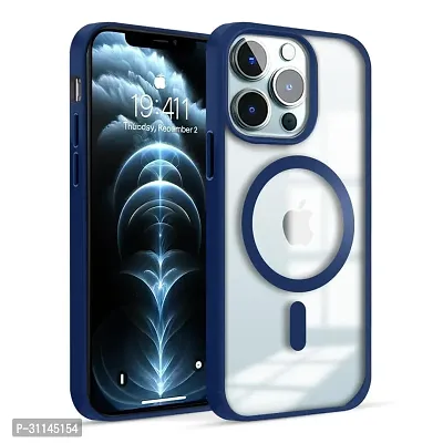 MahadealzDesign TPU Case Compitable for iPhone 15 Pro Max Compatible with MagSafe Wireless Charging Shockproof Phone Bumper Cover Back Case Cover Navy Blue