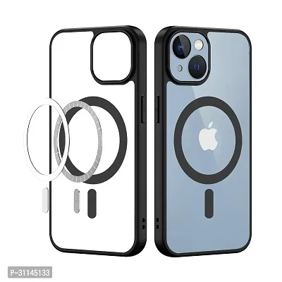 MahadealzDesign TPU Case Compitable for iPhone 14 Compatible with MagSafe Wireless Charging Shockproof Phone Bumper Cover Back Case Cover MagSafe Case Magsafe Case Black-thumb0