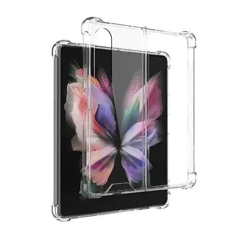 Kyoto? Luxurious Hybrid Transparent Back Cover Case for Samsung Galaxy Z FOLD 3 |TPU +Poly Corbonate| Crystal Cear