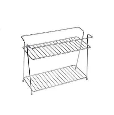 Pari Plastic  Househol 2-Tier Stainless Steel Kitchen Rack/Storage Shelf/Spice Jar Rack - Multipurpose Storage Rack For Kitchen