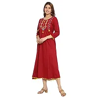 Attractive Red Cotton Anarkali Kurti For Women-thumb2