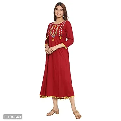 Attractive Red Cotton Anarkali Kurti For Women-thumb3
