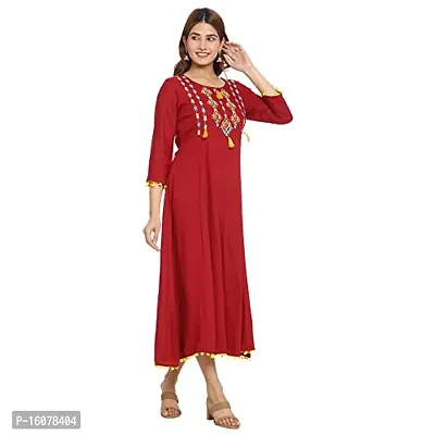 Attractive Red Cotton Anarkali Kurti For Women-thumb4