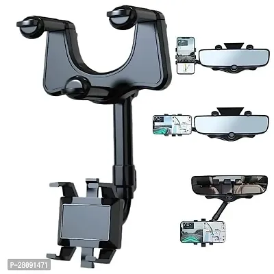 Car Rearview Mirror Phone Holder 360 Degree Extendable And Retractable, Universal 360deg; Car Rearview Mirror Mobile Holder, Mobile Holder