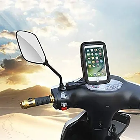 Ceuta Retails Waterproof Bike/Motorcycle/Bicycle Gps Smartphone Mobile Phone Motor Rear View Mirror Mount Holder Zip Pouch Stand