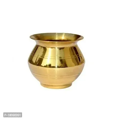 DARIDRA BHANJAN Puja Brass Kalash Lota 200ml Water Capacity, Gold, Standard