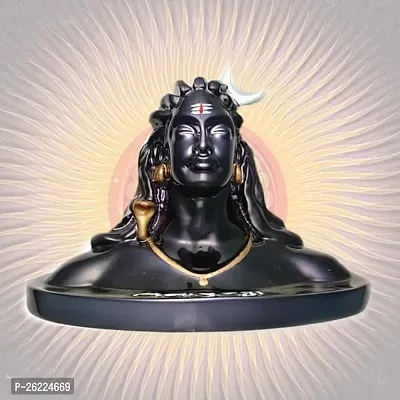 Daridra Bhanjan god Mahadev Bholenath Shivji Adiyogi Shiva Statue Idol Murti for Car Dashboard,Home Decor - Handcrafted Resin Figurine, Spiritual Gift. (Resin with matalic Look, 9cm Height)