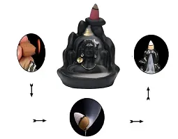 Daridra bhanjan Meditating Lord Shiva Adiyogi Shiva Backflow Smoke Fountain Incense Holder Burner with 10 Units of Backflow Incense Cones Sticks-thumb2