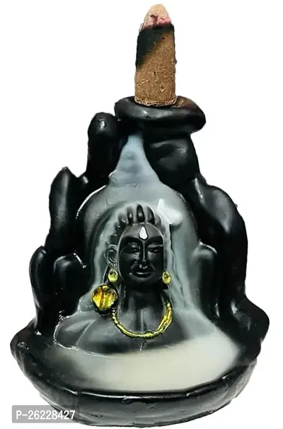 Daridra bhanjan Meditating Lord Shiva Adiyogi Shiva Backflow Smoke Fountain Incense Holder Burner with 10 Units of Backflow Incense Cones Sticks-thumb4