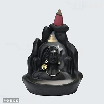 Daridra Bhanjan  Lord Adiyogi, Mahadev, Shiv Shankara Backflow 10 Cone Incense Holder Decorative Showpiece with 10 Free Smoke Backflow Scented Cone Incenses (Black)-thumb4