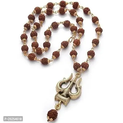 Shiva Trishul  Damru Rudraksha Shravan Japa Mala For Men  Women-thumb2