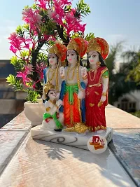 Marble Look Ram Darbar Statue Murti Idol For Pooja Room Home Temple 6 Inch( Multicolour), Marble Ram Darbar, Ram Darbar Idol.-thumb3