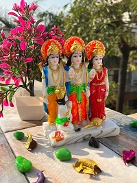 Marble Look Ram Darbar Statue Murti Idol For Pooja Room Home Temple 6 Inch( Multicolour), Marble Ram Darbar, Ram Darbar Idol.-thumb1