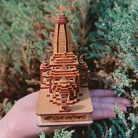 Daridra Bhanjan Shri Ram mandir Ayodhya 3D Wood Tempal for Home Decoration, Office Ram Mandir 3D Model, Car Dashboard Brown-thumb1