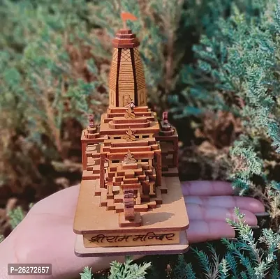 Daridra Bhanjan  Light Weight Shri Ram Mandir Ayodhya 3D Model Wooden Hand Carved Temple-thumb3
