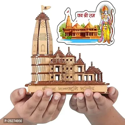 Daridra Bhanjan  Miniature Shri Ram Janambhoomi Wooden Mandir Puja Room, Drawing Room or Study Room, Car Dashboard-thumb0
