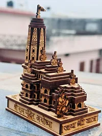 Ram darbar God Idol, Wooden Ram Mandir, Ayodhya Temple with Ram darbar set, God Murti Figurine Religious Pooja Gift Items and Murti for Mandir/Temple/Home/Office.-thumb1