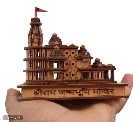 Daridra Bhanjan Handmade Wooden Shri Ram Janam Bhumi Mandir Idol 12 X 6 X 12 Cm