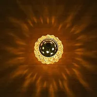 Set of 2 Brass Akhand Diya, Diamond Crystal Deepak/Dia, Akhand Jyot, Decorative Crystal Oil Lamp,Tea Light Holder Lantern, Brass Table Diya for Pooja Temple, Bedroom Decoration, Lighting.-thumb2
