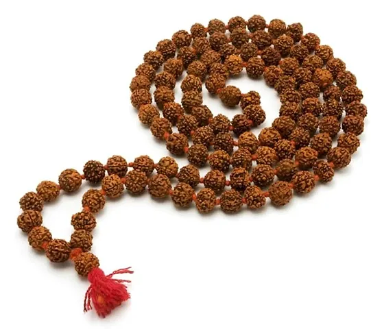 Raviour Lifestyle Pure Natural Brown Rudraksha Mala 108+1 Beads (7 MM Men Women Boys and Girls)