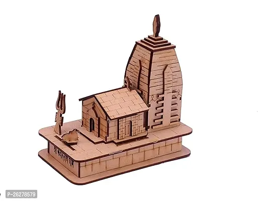 Daridra Bhanjan Quality Mahadev Kedarnath Temple with Nandi || Hand Crafted Wooden Temple || Wooden Miniature for Car-Dashboard, Gifting