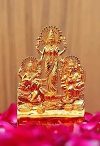 Daridra Bhanjan  Godess Laxmi Ganesh Saraswati || Metal Ganesh Laxi Saraswati Murti Statue Idol in Brass for Diwali Puja, Temple, Prosperity-thumb1