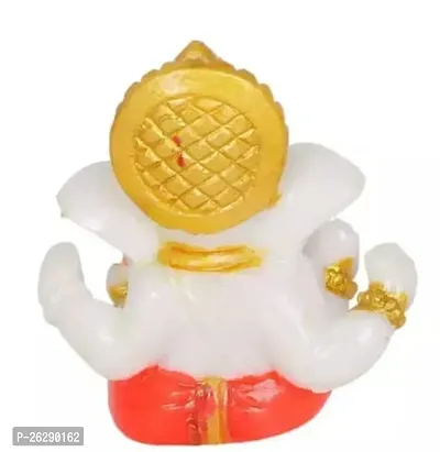 Daridra Bhajan Handcrafted Resin Mukhut Dharan Lord Ganesha | Ganpati Ji Statue Murti Dashboard Idol, Goodluck, Best Wishes Multicolour-thumb2