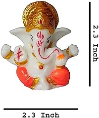 Daridra Bhajan Handcrafted Resin Mukhut Dharan Lord Ganesha | Ganpati Ji Statue Murti Dashboard Idol, Goodluck, Best Wishes Multicolour-thumb2