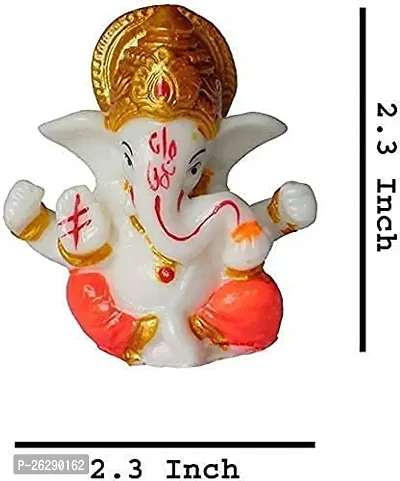 Daridra Bhajan Handcrafted Resin Mukhut Dharan Lord Ganesha | Ganpati Ji Statue Murti Dashboard Idol, Goodluck, Best Wishes Multicolour-thumb3