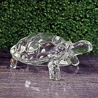 Crystal Tortoise Glass Kachua with Beautiful Bowl Plate Fengshui Vastu Set for Good Luck Feng Shui Turtle Best Gift for Office Showcase Showpiece and Home Decor-thumb2