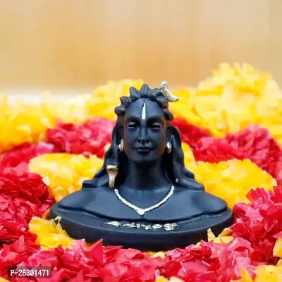Handcrafted Polyresin Black Adiyogi Lord Shiva Statue Murti for Car Dashboard Home, Pooja Room, Office Decor