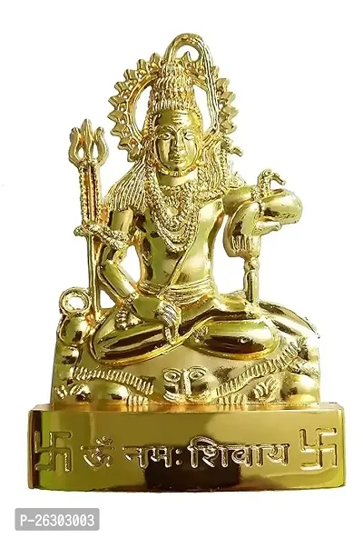 Daridra Bhanjan Metal Handmade Idol/Statue of Lord Shiva for Pooja, Home-Office Decor  Car Dashboard