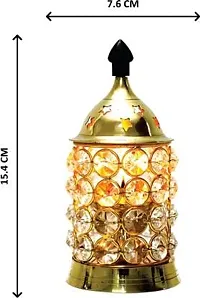 Daridra Bhanjan  Arti Diya Deepak Brass Metal for Religious Brass Table Diya, Gold, Medium-thumb1