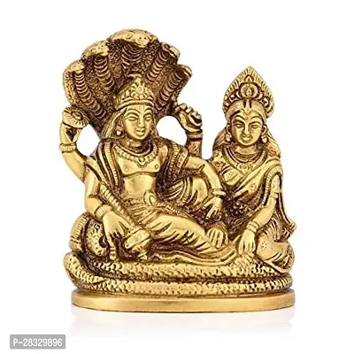 Golden Metal Lakshmi Vishnu Ji Idol