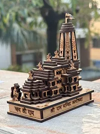 Daridra Bhanjan Wooden Ram Mandir Ayodhya 3D Model Idol for Gifting, Home Temple, Car Dashboard-thumb3