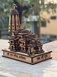 Daridra Bhanjan Wooden Ram Mandir Ayodhya 3D Model Idol for Gifting, Home Temple, Car Dashboard-thumb4