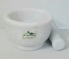 RS CRAFTS INDIA White Marble Mortar  Pestle for grinding/Mashing. Big Size Diameter(5 inch)-thumb2