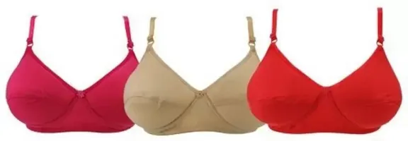 Elegant Blend Solid Bras For Women- Pack Of 3